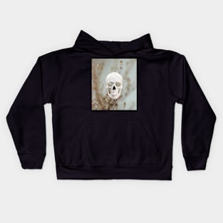 Grey Flower Skull Kids Hoodie